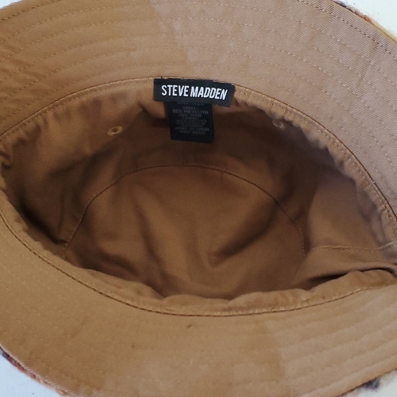 Steve Madden Wool Blend Bucket Hat One Size Plaid Cotton Lined Fuzzy - Picture 10 of 13